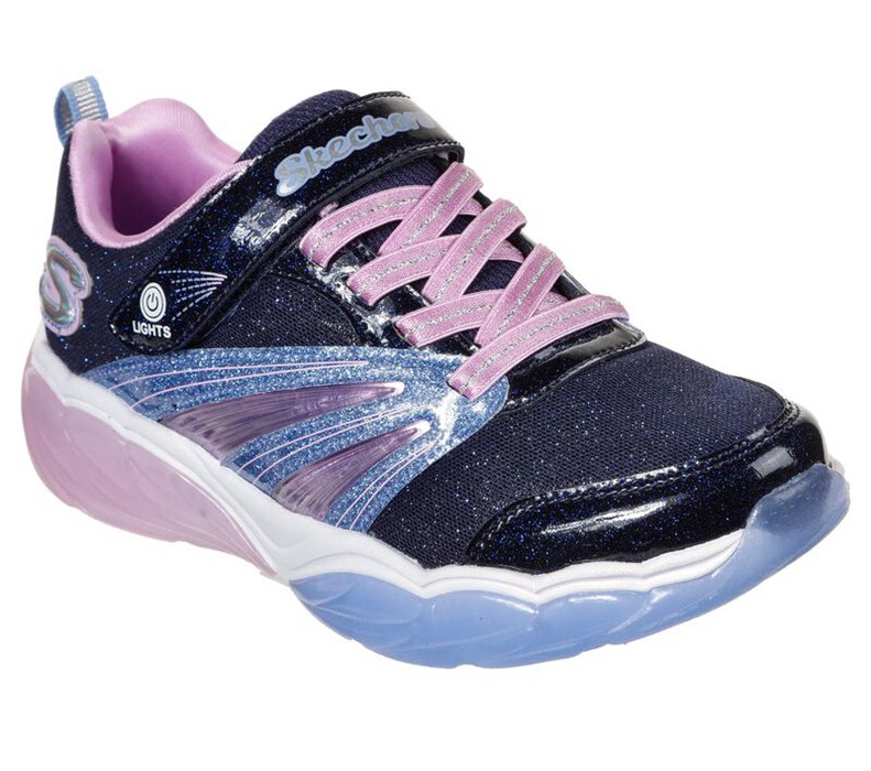 Skechers Flickor Marinblå/Rosa Sneakers - S Lights: Fusion Flash - Sverige (OSLZG-9135)